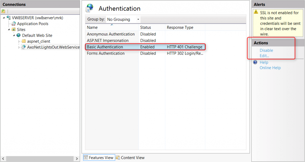 IIS basic authentication