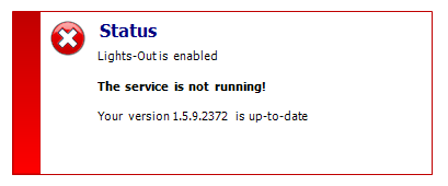 "Service is not running" on server