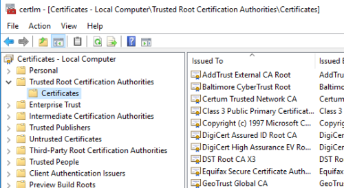 Root certificates