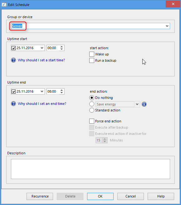 Server-Zeitpläne