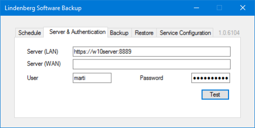 Lindenberg Software Backup Authentication