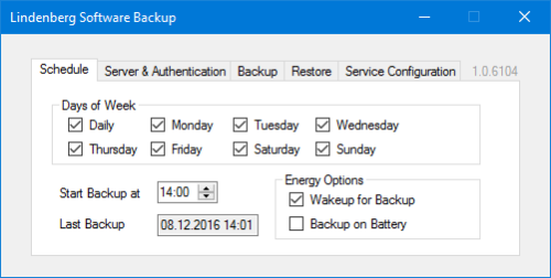 Lindenberg Software Backup Schedule