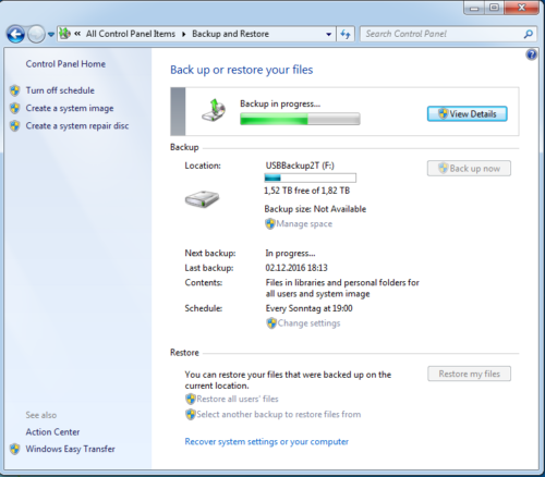 windows 7 backup and restore