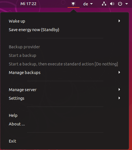 Ubuntu Linux client context menu