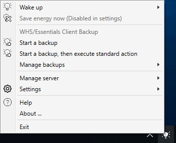 Windows client context menu