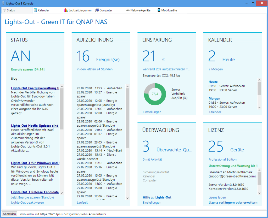 Lights-Out 3.5 auf einem QNAP NAS