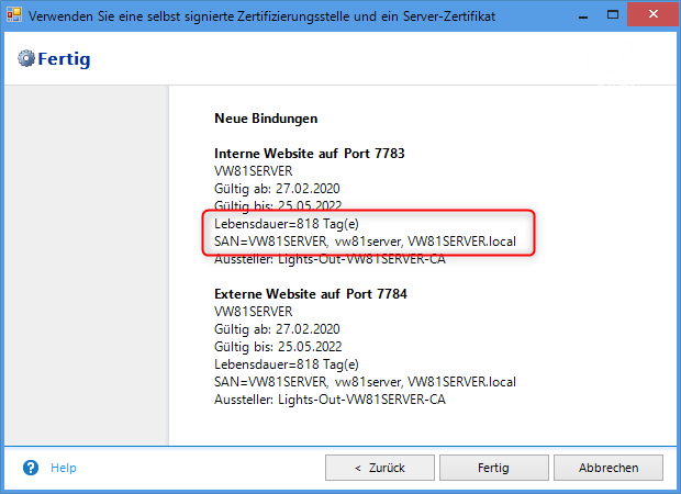 Fertig mit neuen Zertifikaten
