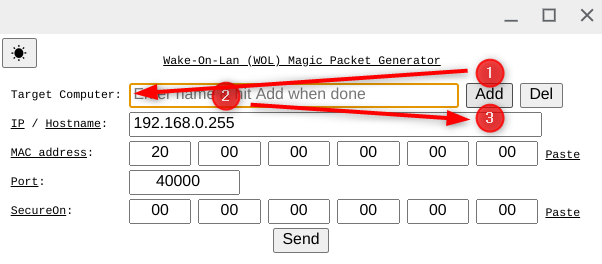 Einen neuen Server in der Wake-On-Lan-Erweiterung hinzufügen