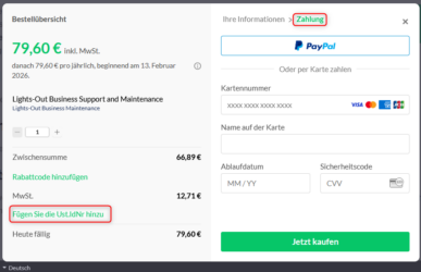 Geschäftlicher Kauf